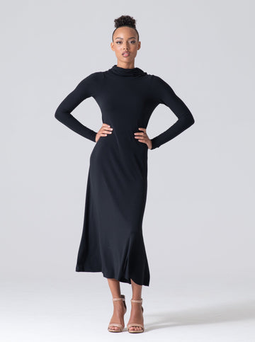 knee length dresses for ladies Black Stretchy Convertible Long Sleeve Maxi Dress top travel dresses 2025  convertible dresses boston local designer – AFYX®