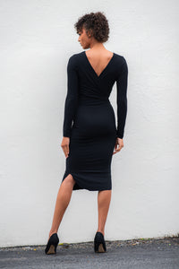 Long Sleeve Wrap Top in BLACK (Wear it Back to Front!)