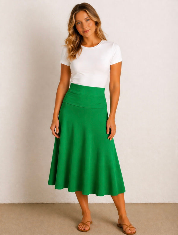 Convertible Skirt Dress in Green (Wear as Skirt or Strapless Dress) AFYX® Made in USA