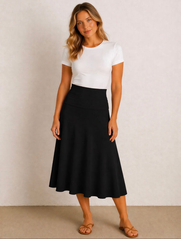 Convertible Skirt Dress in Black (Wear as Skirt or Strapless Dress) AFYX® Made in USA