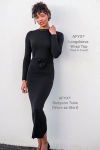 Long Sleeve Wrap Top in BLACK (Wear it Back to Front!)