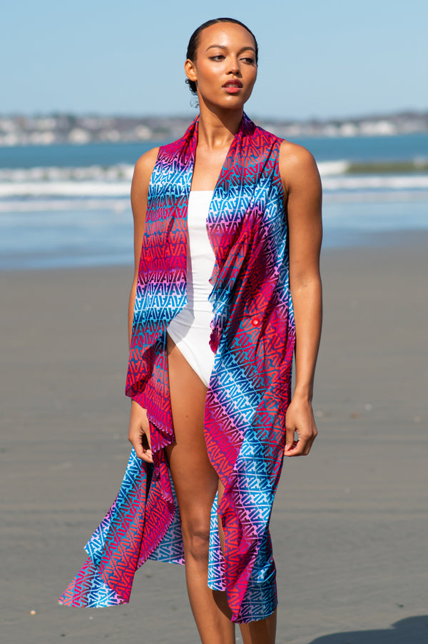 Convertible Quick Dry Cover Up in Tropical (Wear 5 Ways) | Made in USA