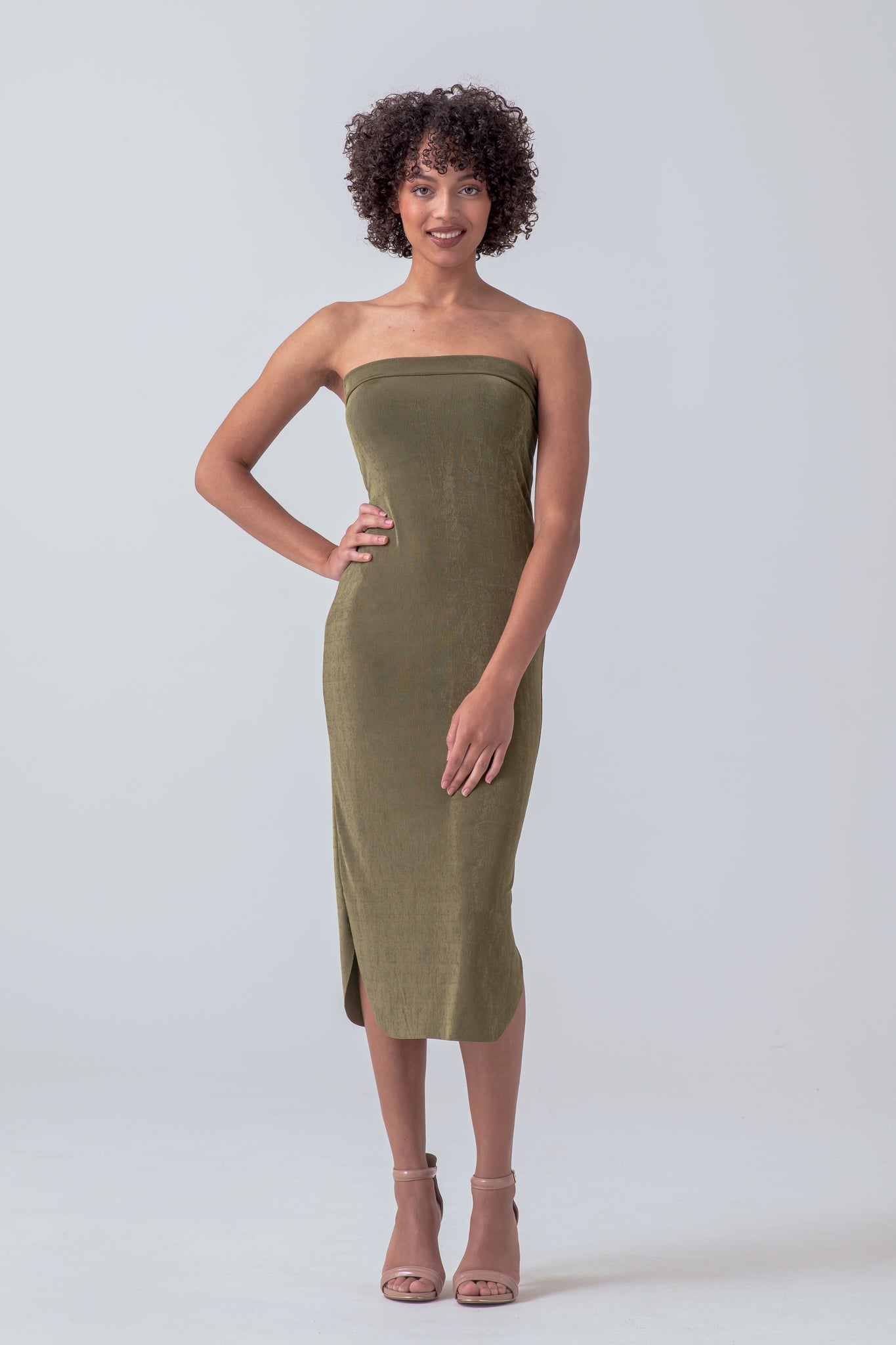 Matching Bodycon Tube Dress (OLIVE)
