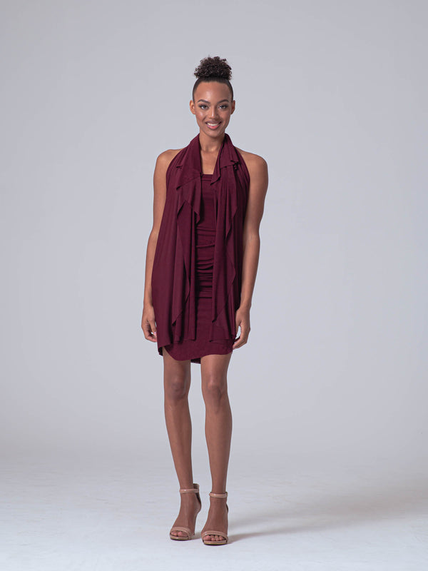 Burgundy Convertible Dress (5+Ways to Wear) AFYX® Made in USA