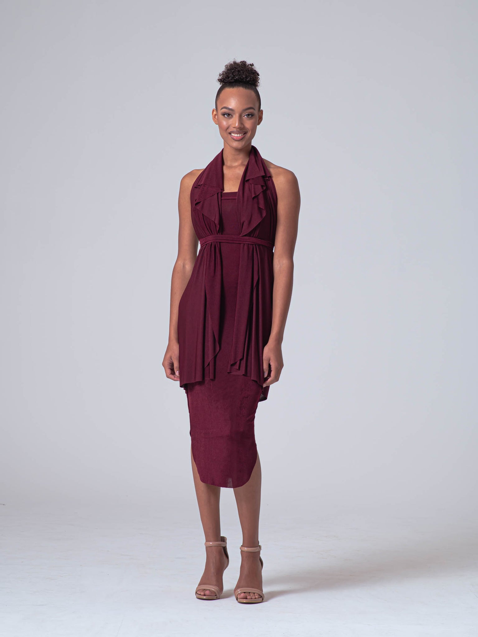 burgundy convertible dress Burgundy Classic Convertible Gown by twobirds