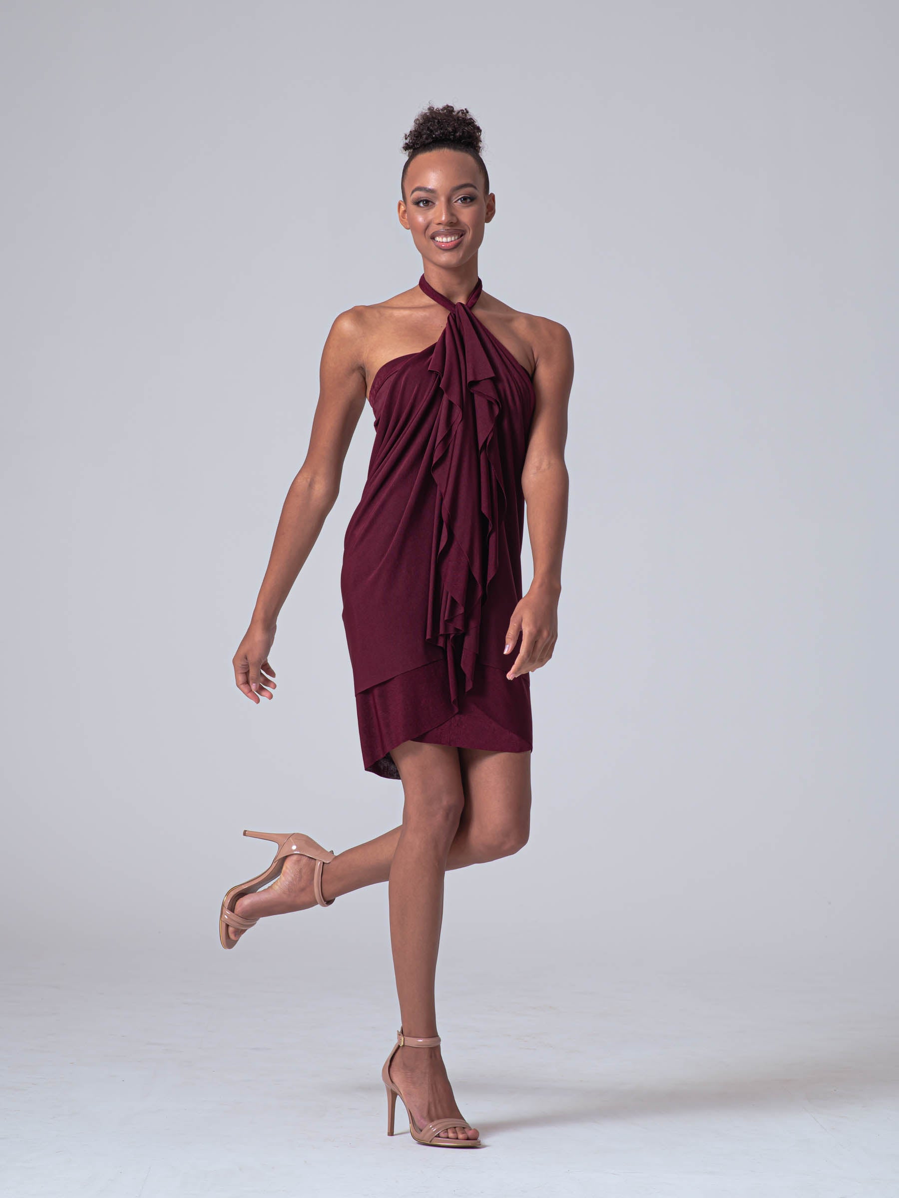 ANDRESED detached sleeve dress オレンジブラック ANDRESED detached sleeve dress オレンジブラック